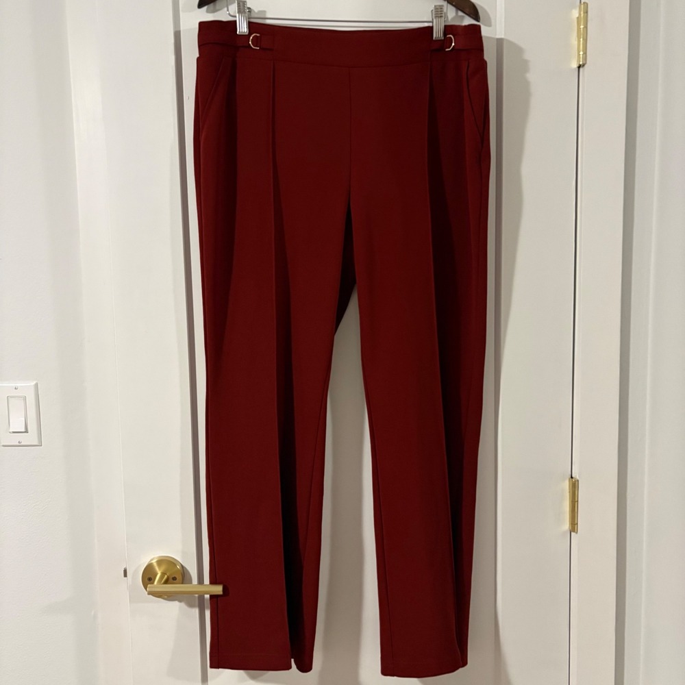SOHO Apparel Ltd. Women's‎ Red Wide Leg Pants XL Polyester Spandex Dressy Office